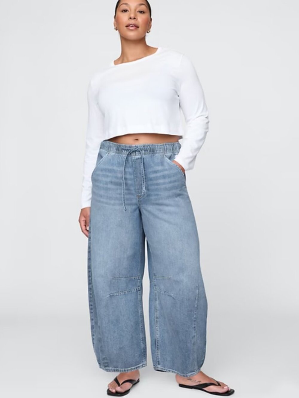 GAP Horseshoe Barrel Leg Light Wash Jeans XL Tall